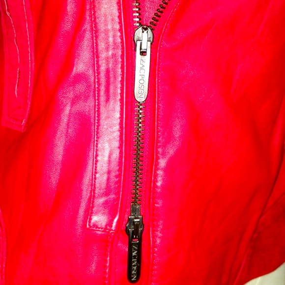 ZAC POSEN FOR TARGET LEATHER JACKET RED SZ MED FOR WOMAN - Picture 4 of 16